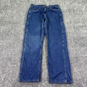 Berne Jeans Mens 36x34 Blue Straight Leg Denim Flannel Lined Insulated Workwear